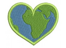 Stickdatei - Weltkugel Herz